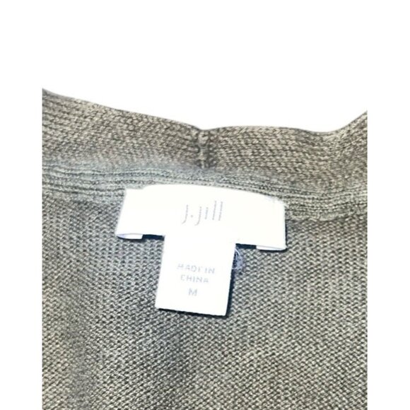 J JILL Women's Size Medium Green Linen Blend 3 Button Cardigan Sweater - Picture 11 of 13